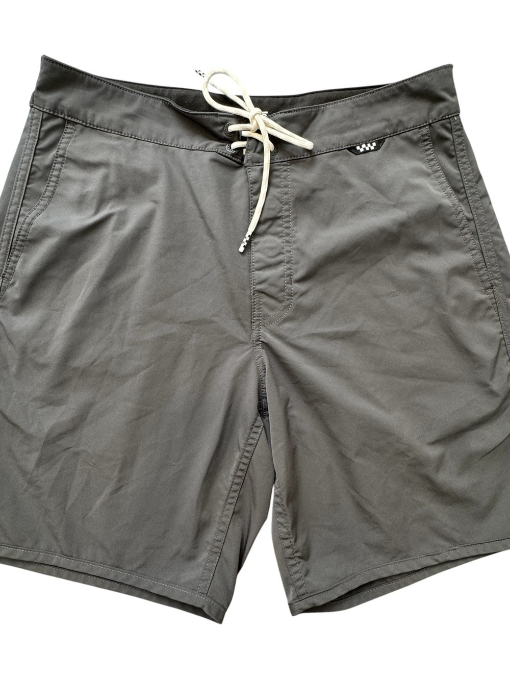 Vans Mens Ever-Ride Scalloped Solid Boardshort Asphalt Gray Drawstring Size 29